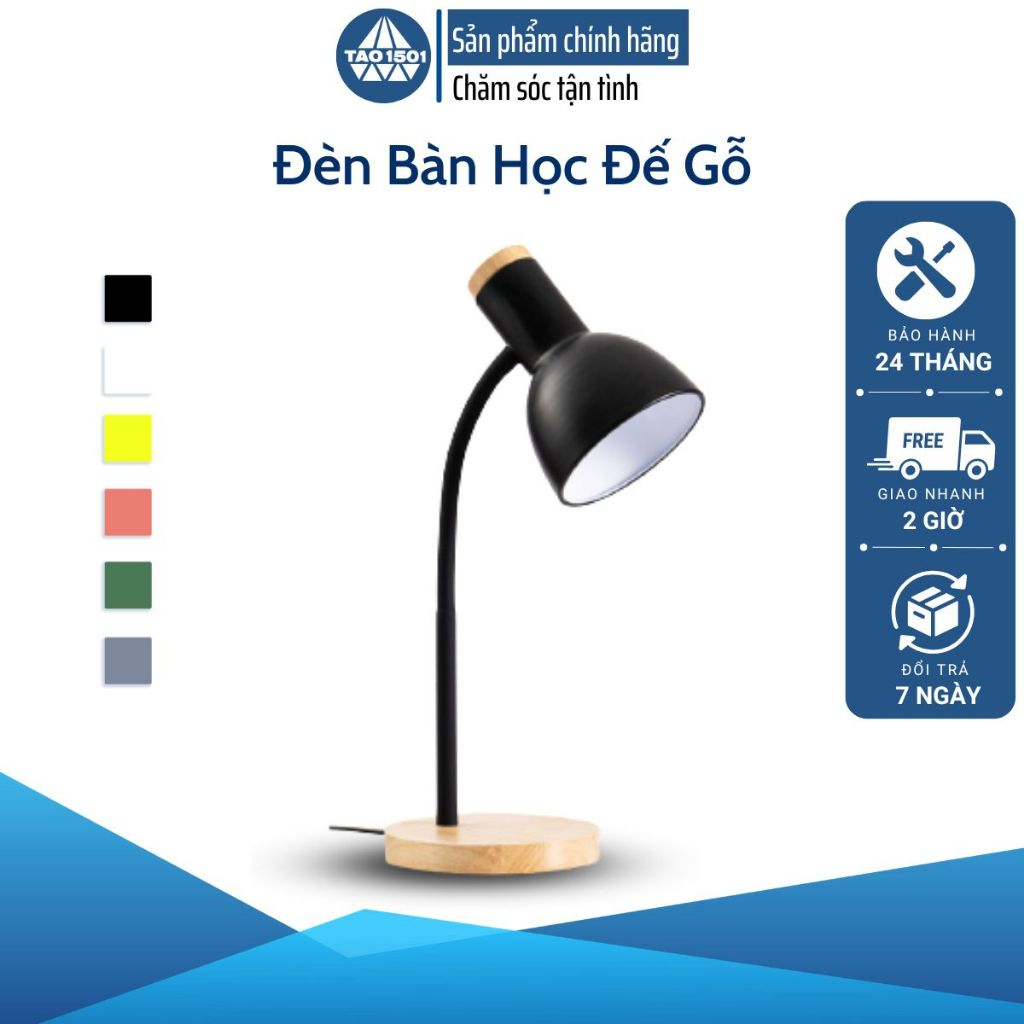 Đèn bàn học đế gỗ, đèn led để bàn làm việc đọc sách Tao1501 - Phù h...