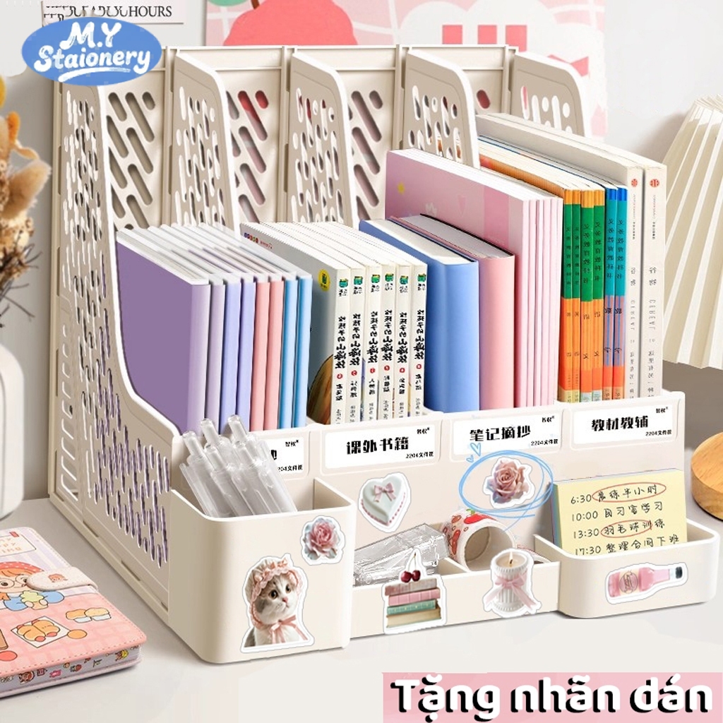 Giá Để Tài Liệu 4 Ngăn M.Y – Kệ Nhựa Đựng Sách Decor Bàn Học Cho Họ...