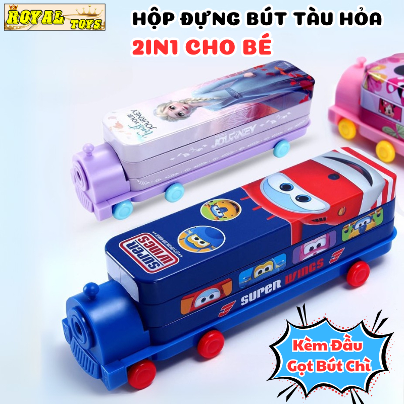 Hộp Đựng Bút Hình Tàu Hỏa 2in1 Cho Bé Kèm Đầu Gọt Bút Chì Xe Lửa Vớ...