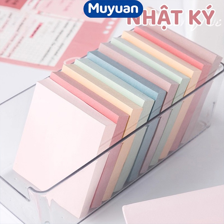 Set 100 Tờ Giấy Note 76x76mm MUYUAN – Nhiều Màu, Có Keo Dán
